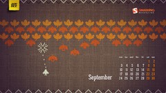 Leaves Textures autumn Calendar September numbers video games 
