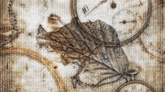 Leaves time abstract clocks fabrics