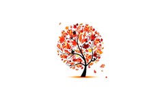 Leaves Trees autumn white background artwork Simple Background