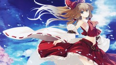 Leaves Trees clouds dress navel belts skirts smiling long hair 