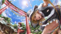 Leaves Trees clouds wind Birds hats red eyes red dress looking 