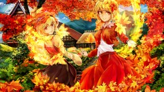 Leaves Trees Mountains autumn dress grapes hats goddess red 