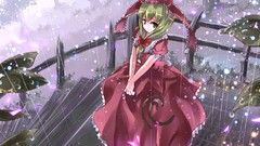 Leaves Trees rain Plants Anime dress stairs long hair anime 