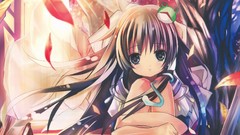 Leaves Trees snakes faces sitting schoolgirls blondes long hair 