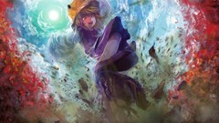 Leaves Trees sun clouds Shoes hats blondes anime girls short 