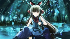 Leaves Trees water dress horns sitting bows chains bracelets 