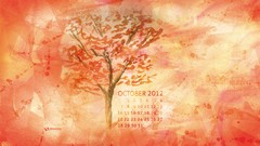 Leaves Trees watercolor paintings Calendar October Smashing 