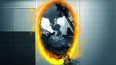 Leaves wall Portal portal 2 minimalistic video games