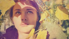 Leaves woman blondes