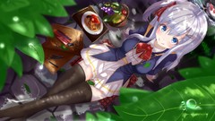 Leaves woman food Anime