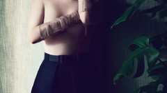 Leaves woman Scarlett Johansson gloves Actress blondes skirts 