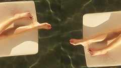 Legs Actress multiscreen swimming