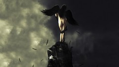 Legs angels woman clouds