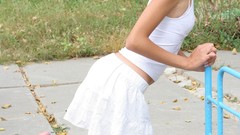 Legs stockings pantyhose small boobs Alla