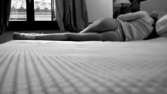Legs woman beds monochrome