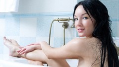 Legs woman blue eyes