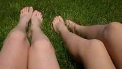 Legs woman feet grass