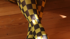 Legs yellow feet pantyhose