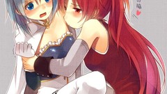 Lesbians yuri blue hair