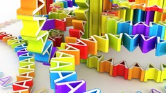 Letters abstract colors alphabet multicolor rainbows cgi K3 