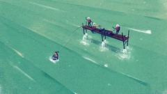 Letters abstract fishing Chinese rivers illustrations