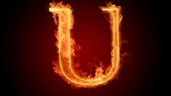 Letters flames fire Typography