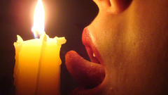 Licking tongue Candles innuendo