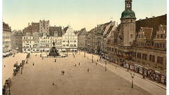 Liepzig marktplatz mit rathaus