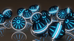 Light abstract spiral 3d shiny spheres orbs