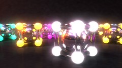 Light abstract spiral 3d spheres orbs