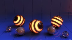 Light abstract spiral 3d spheres orbs