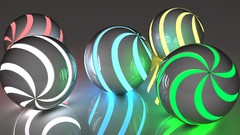 Light abstract spiral 3d spheres orbs