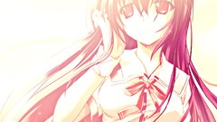 Light Anime pink hair long hair anime girls uniforms school days