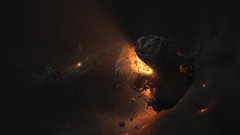 Light Asteroids core nebulae outer space Photo manipulation 