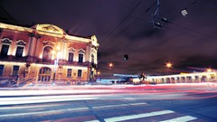 Light cars roads buildings cityscapes saint petersburg skyscapes