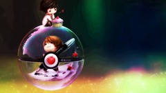 Light Chibi multicolor Pokeball Photo manipulation digital art