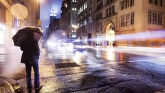 Light cities streets long exposure light trails