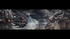 Light clouds futuristic weapons