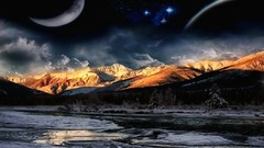 Light clouds Landscapes snow