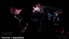 Light Information continents Internet population world map