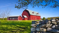 Light morning Wisconsin doors farms
