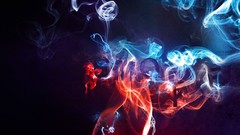 Light smoke letters colors multicolor