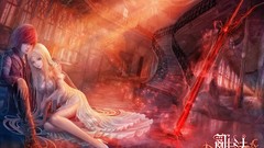 Light weapons Shoes dress columns railing red eyes sitting 