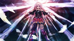 Light white hair skirts long hair boots blue eyes braids 