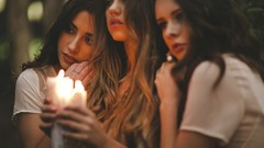 Light woman Candles vampire little brunettes