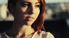 Light woman faces green eyes redheads