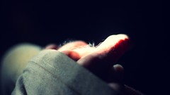 Light woman hands canon