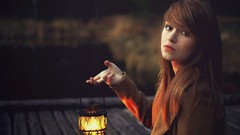 Light woman lanterns brunettes