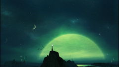 Lighthouses artwork moon