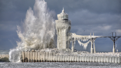 Lighthouses wave Sea lighthouse
